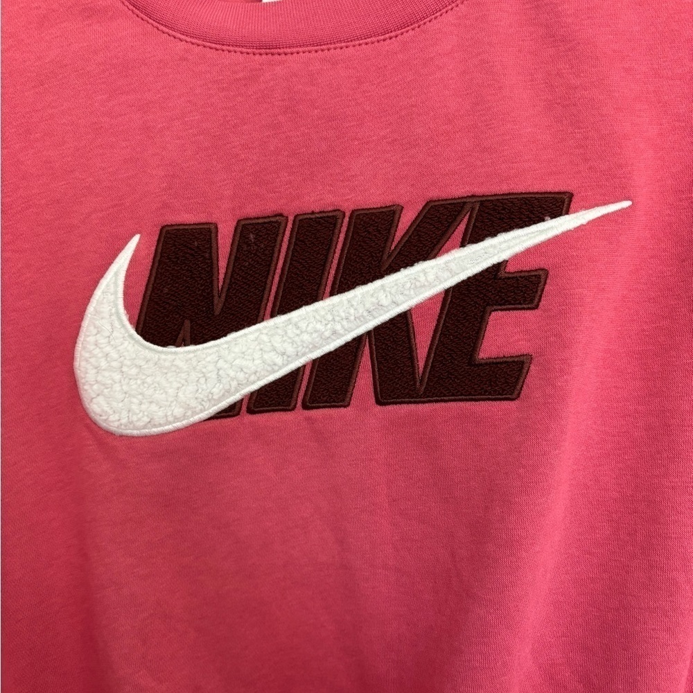 NIKE Womens Icon Clash pink Cropped over-sized Sweatshirt size XL - Picture 4 of 8